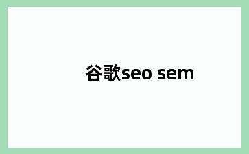 谷歌seo sem